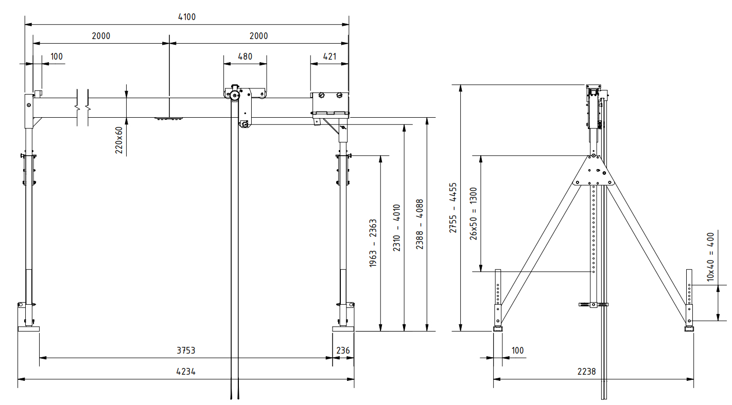 aluminium-portalkran_stationaer_details1a_0500kg_3hoch_4m