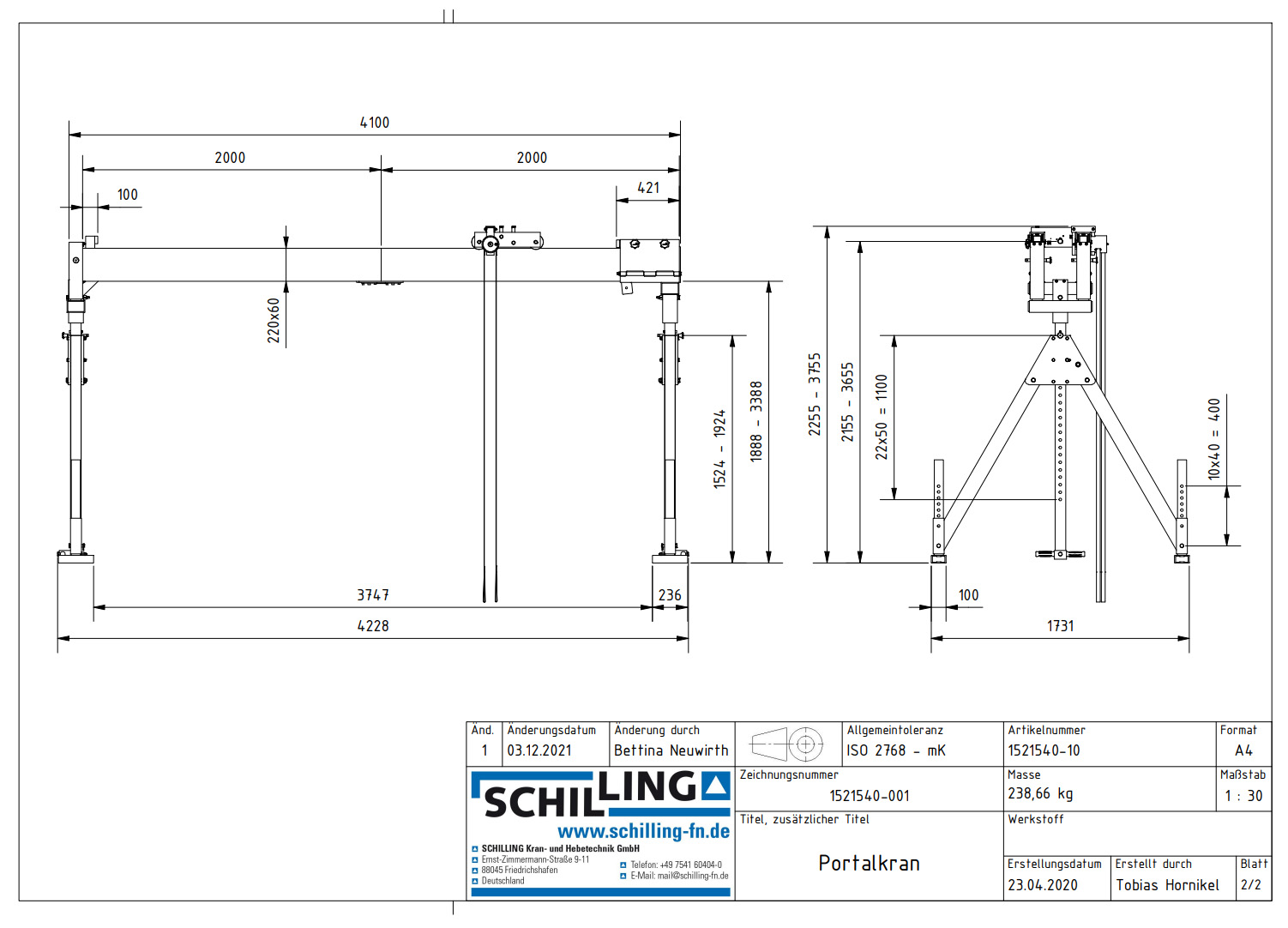 aluminium-portalkran_stationaermitdoppeltraeger_details1a_1500kg_2mittel_4m