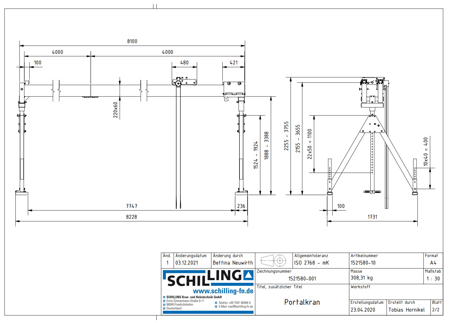 aluminium-portalkran_stationaermitdoppeltraeger_details1a_1500kg_2mittel_8m